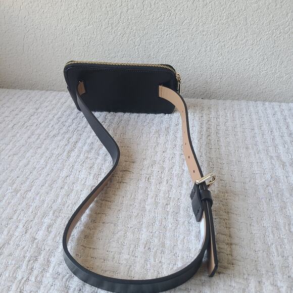 Kate Spade New York Black Genuine Leather Belt Bag NWT Size Small Medium - Picture 2 of 12